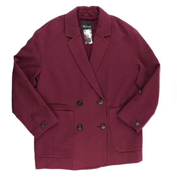 New MADEWELL Hayfield Double-Breasted Blazer in Vintage Mulberry - Picture 4 of 5